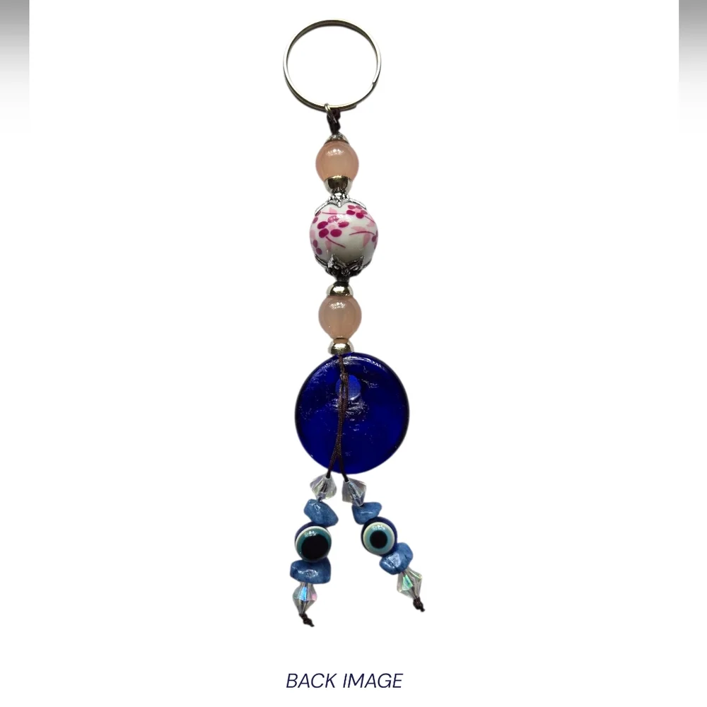 Blue Evil Eye Keychain with Pink Beads
-NewHandmade - Picture 2 of 2
